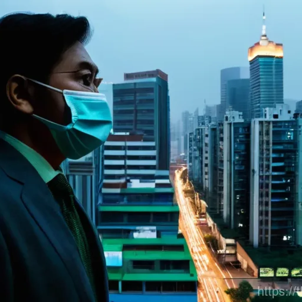 생태 심리학과 공공 정책의 연계 - 5 levels, with tall, imposing concrete skyscrapers dominating the background. The person's face, par...