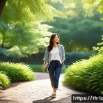 Home 13 생태 심리학 실천의 장기적 효과 - **Prompt 1: Urban Oasis of Serenity**
"A young adult woman, dressed in comfortable yet stylish c...